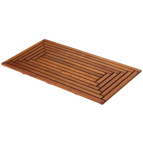 Bare Decor Oiled Finish Solid Teak Wood Giza Shower, Spa, Door Mat