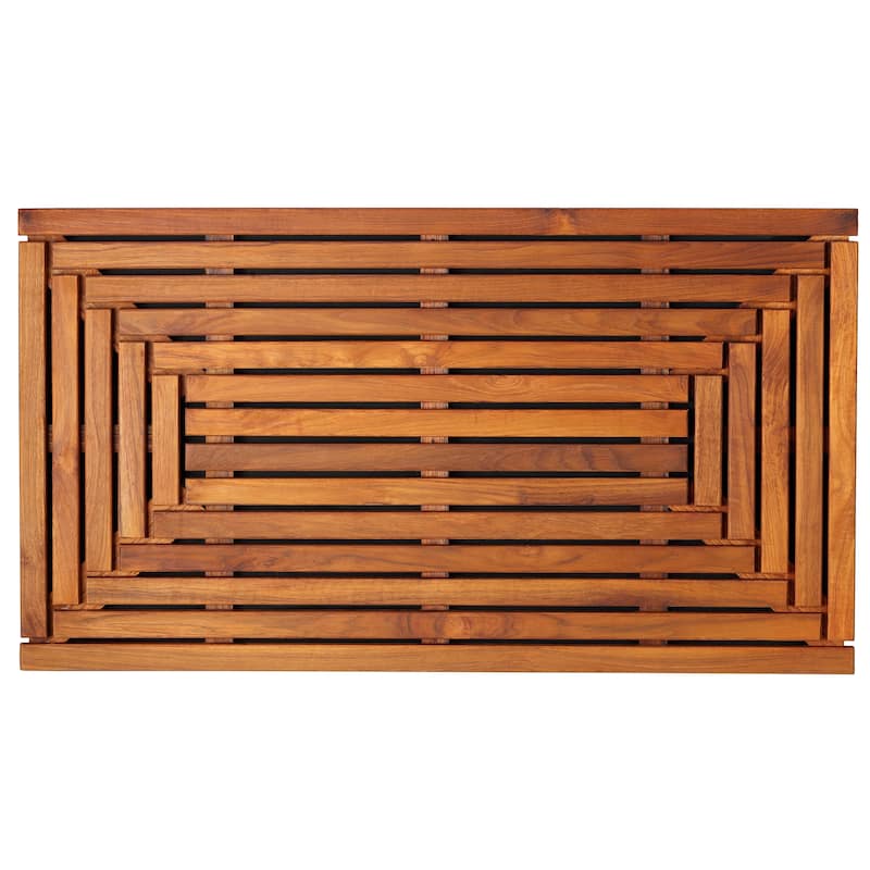 Bare Decor Oiled Finish Solid Teak Wood Giza Shower, Spa, Door Mat