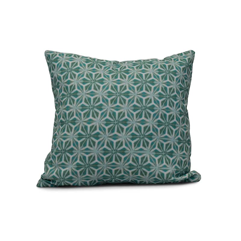 20-inch Water Mosaic Geometric Print Outdoor Pillow