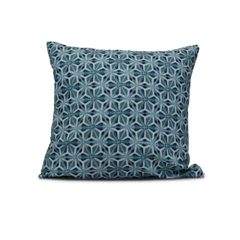 20-inch Water Mosaic Geometric Print Outdoor Pillow