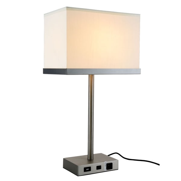 Somette Verona Collection 1-Light Vintage Nickel Finish Table Lamp