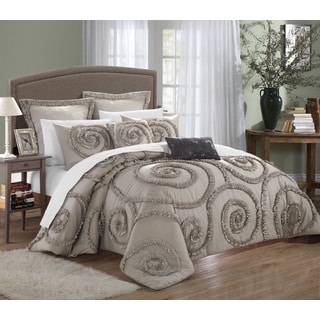 Chic Home 11-Piece Rosamond Taupe Comforter Set