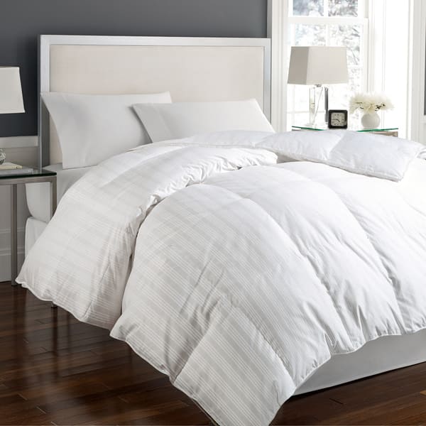 Shop Hotel Grand 400 Thread Count Damask White Down Comforter On