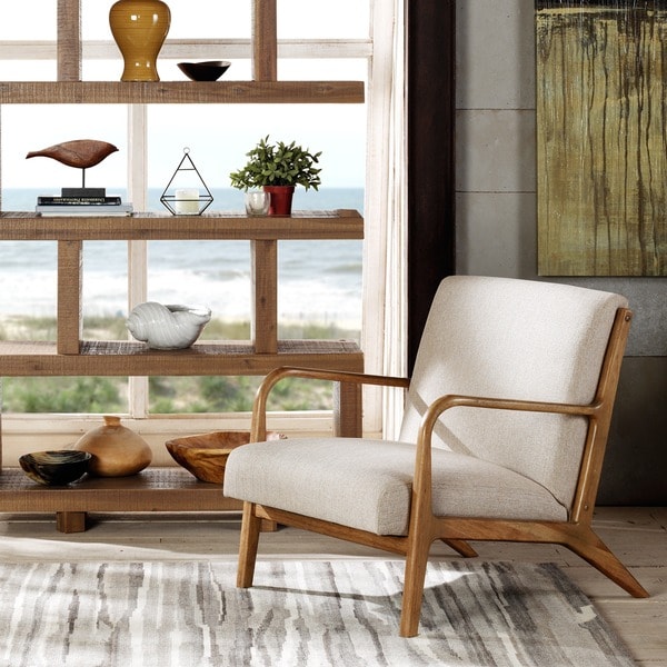 INK+IVY Novak Cream/ Natural Lounge Chair