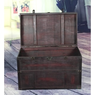 Shop Antique Style Wooden Steamer Trunk Overstock 13548480