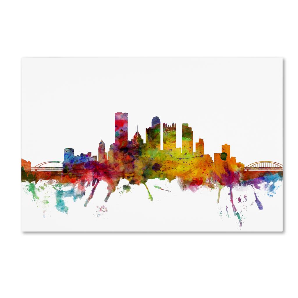 Michael Tompsett 'Pittsburgh Pennsylvania Skyline' Canvas Art