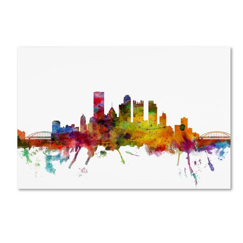 Michael Tompsett 'Pittsburgh Pennsylvania Skyline' Canvas Art