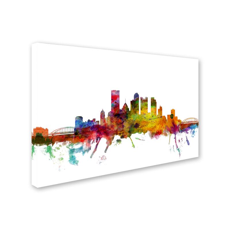 Michael Tompsett 'Pittsburgh Pennsylvania Skyline' Canvas Art