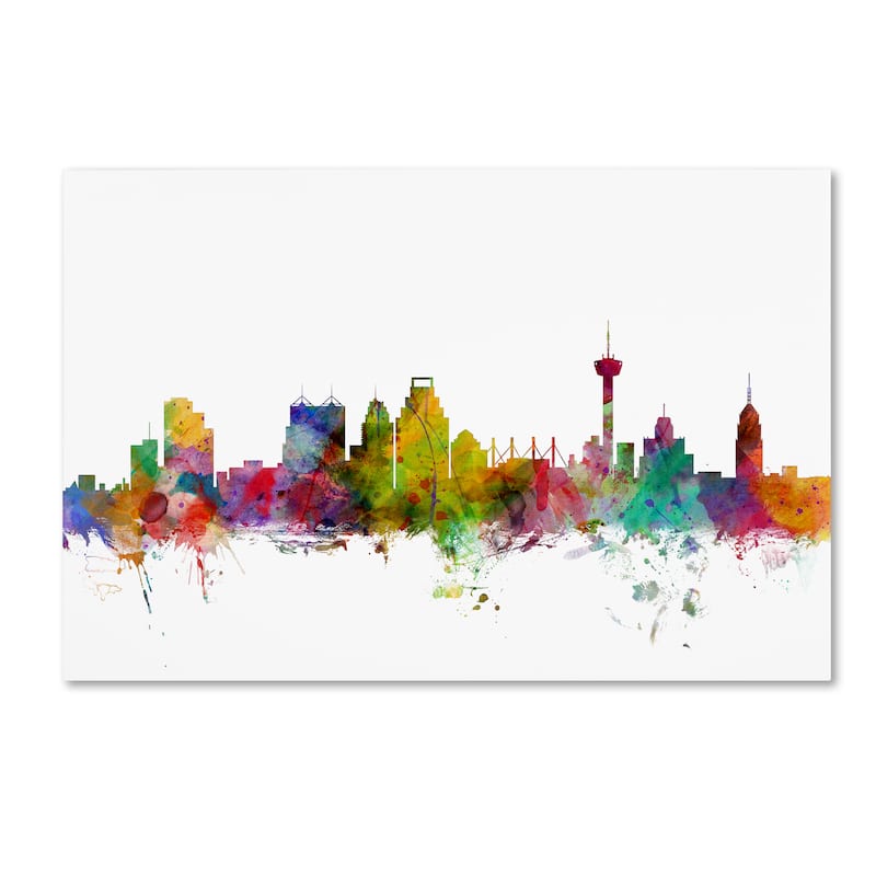 Michael Tompsett 'San Antonio Texas Skyline' Canvas Art