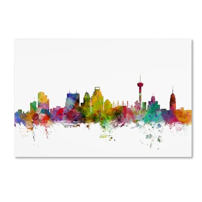Michael Tompsett 'San Antonio Texas Skyline' Canvas Art