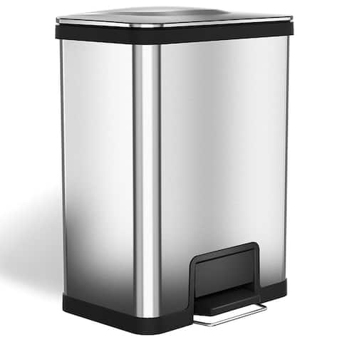 halo AirStep 13 Gallon Kitchen Trash Can, Silent and Gentle Lid Close