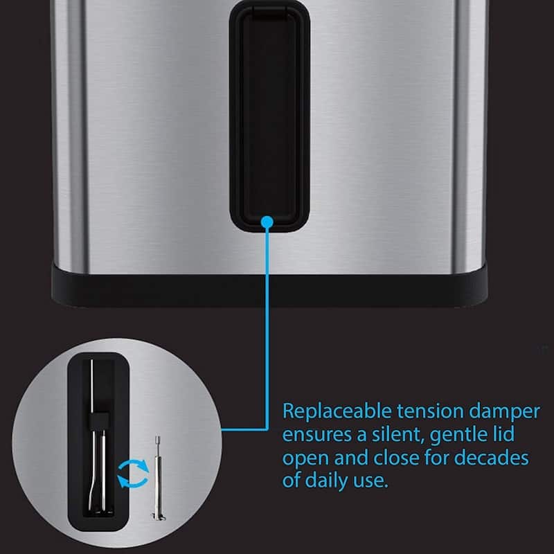 Halo 13 Gal AirStep Stainless Steel Step Pedal Kitchen Trash Can