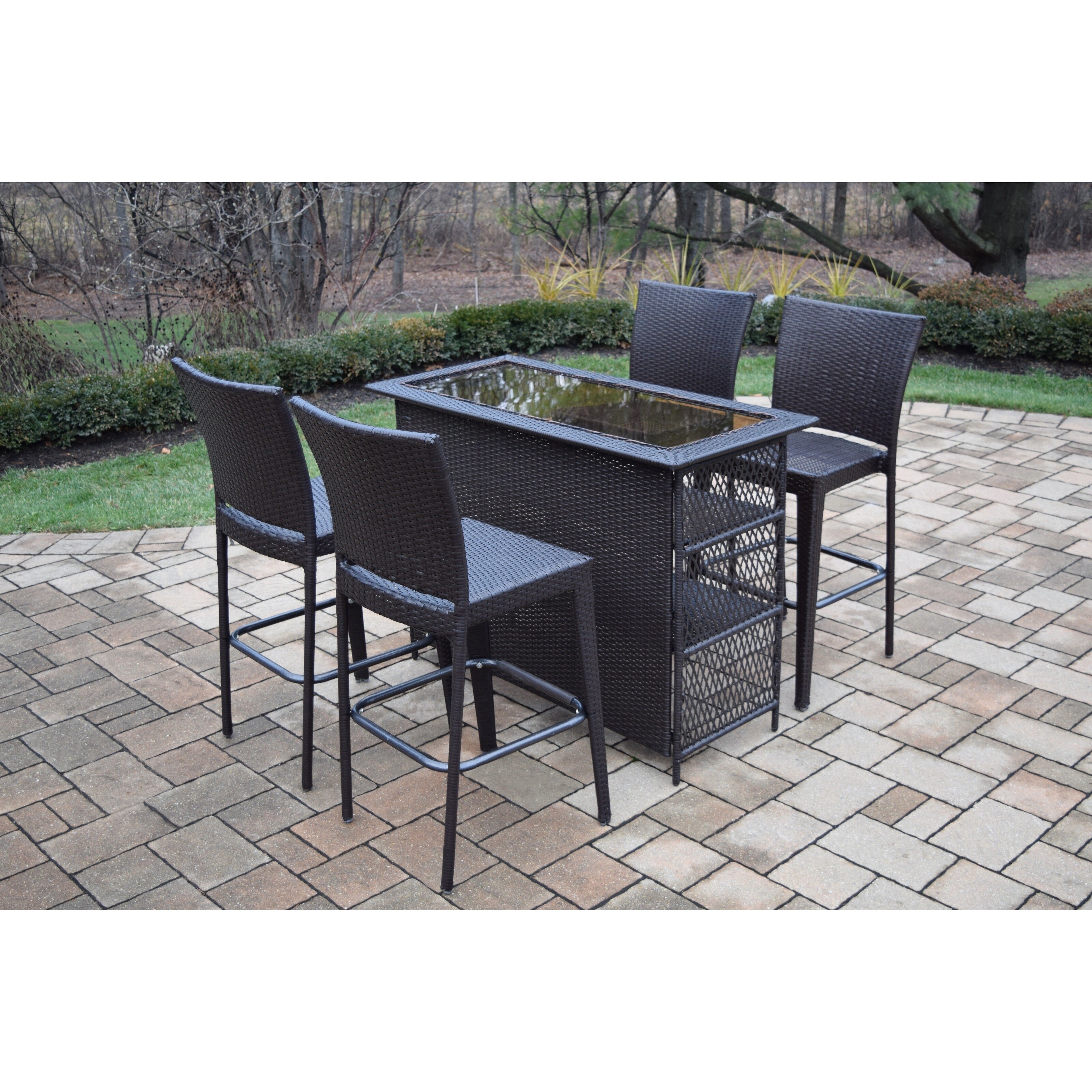 Merit 5 Piece Resin Wicker Bar Set 730050099180 Ebay Details About Merit 5 Piece Resin Wicker Bar Set