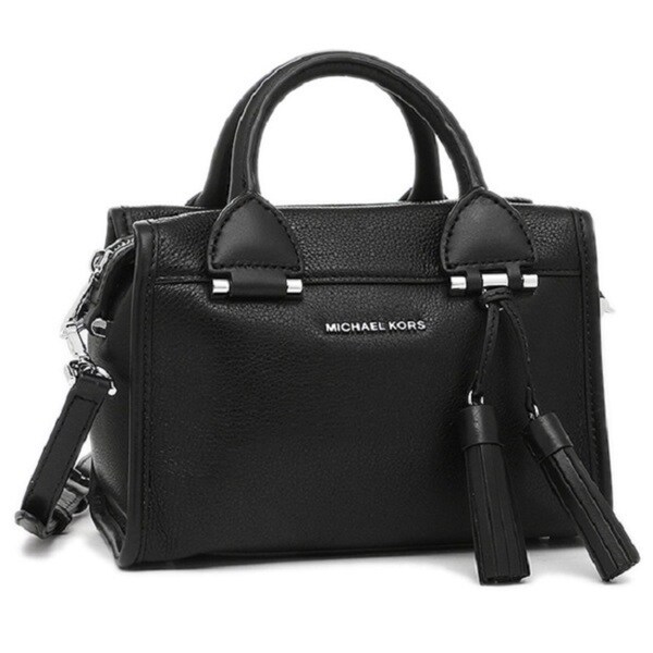 michael kors black leather satchel