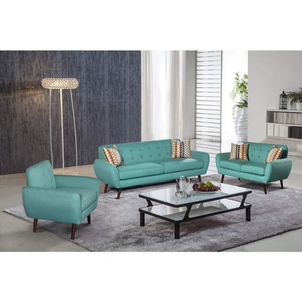 Alayna 3 pc Linen Modern Living Room Sofa set