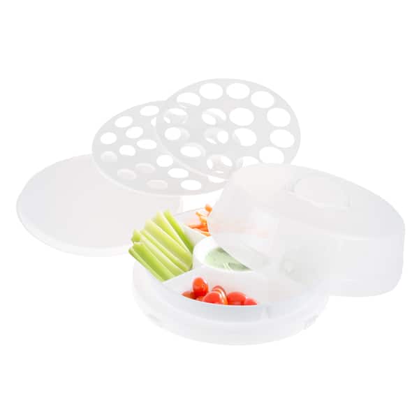 Classic Cuisine 4-in-1 Party Tray Travel Set - Veg & Dip, Bakery
