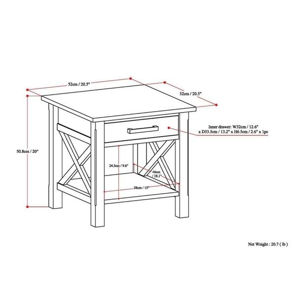 Wyndenhall Waterloo Solid Wood 21 Inch Wide Square Wyndenhall Waterloo Solid Wood 21 Inch Wide Square