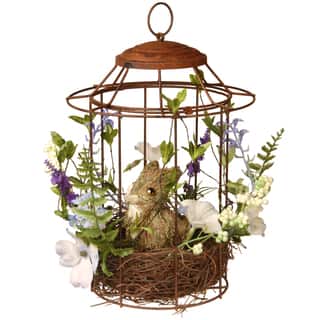 national tree company easter bird cage with rabbit metal and wood fibers 12 inch accent - Decorative Bird Cages national tree company easter bird cage with rabbit metal and wood fibers 12 inch accent - Decorative Bird Cages