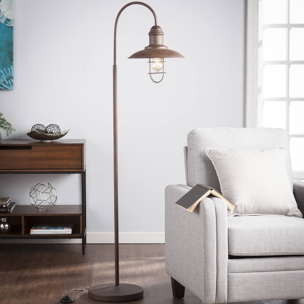 Carbon Loft Dratch Caged Bell Floor Lamp - Overstock - 13554813