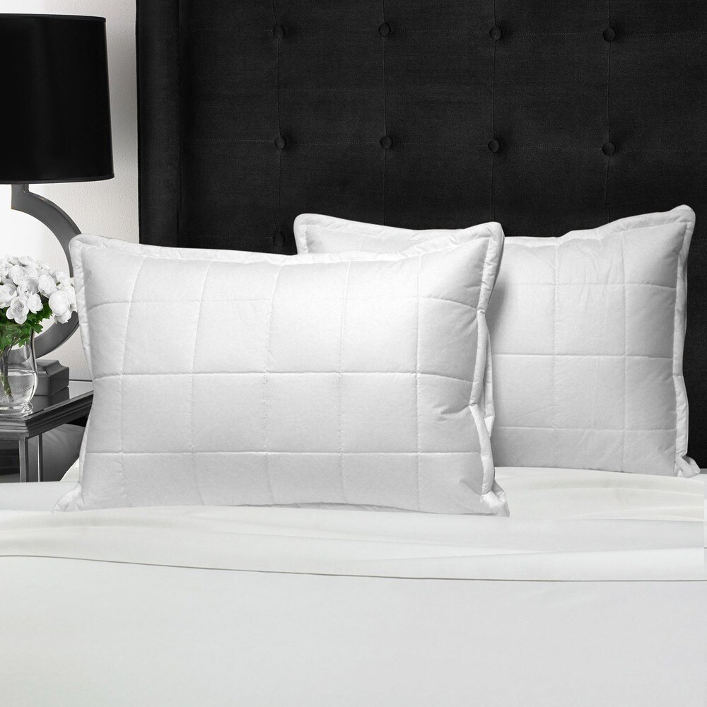 Comforts Cotton Loft Quilted Down Quilted Feather Down Pillow