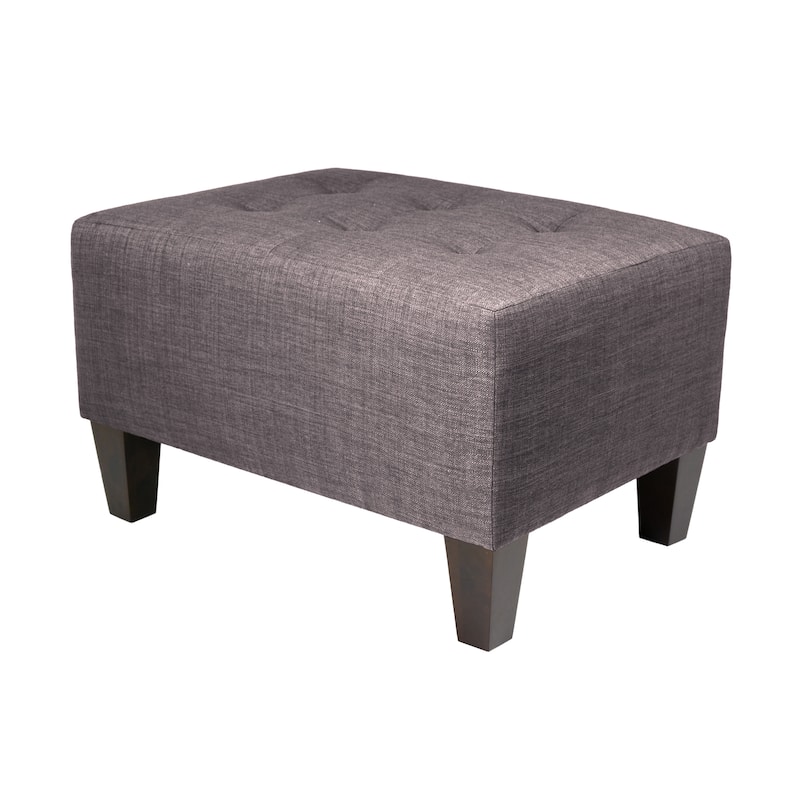 MJL Furniture Milo Squared Upholstered Ottoman - redish-grey