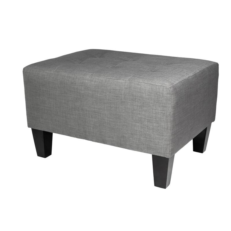 MJL Furniture Milo Squared Upholstered Ottoman - Grey
