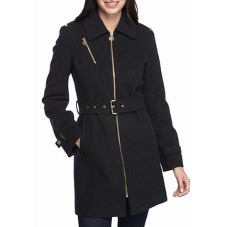 michael michael kors belted wool blend coat