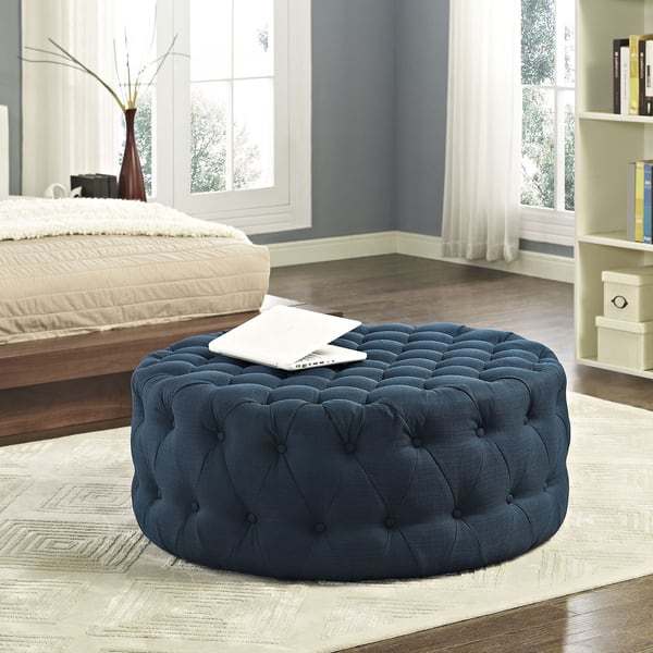 slide 1 of 20, Copper Grove Harrison Blue Amour Fabric Ottoman