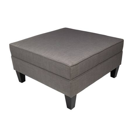 MJL Furniture Parker Squared Fabric Upholstered Welted Oversized Ottoman