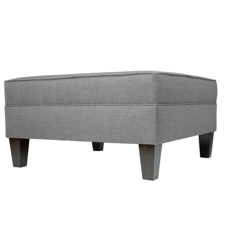 MJL Furniture Parker Squared Fabric Upholstered Welted Oversized Ottoman