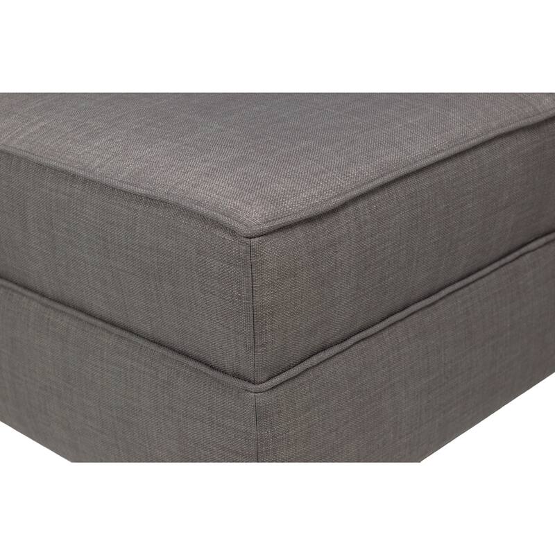 MJL Furniture Parker Squared Fabric Upholstered Welted Oversized Ottoman