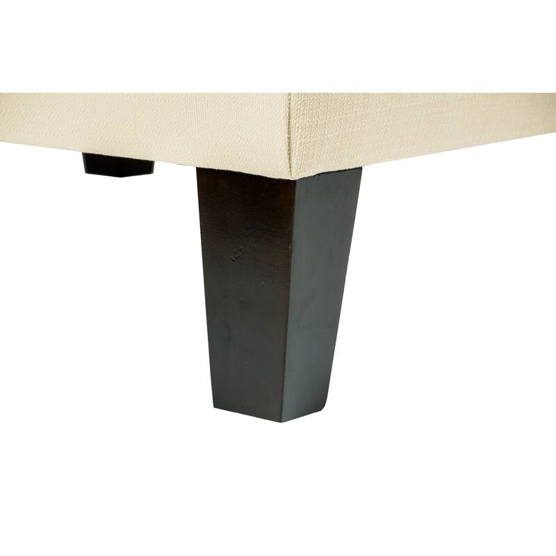 MJL Furniture Parker Squared Fabric Upholstered Welted Oversized Ottoman