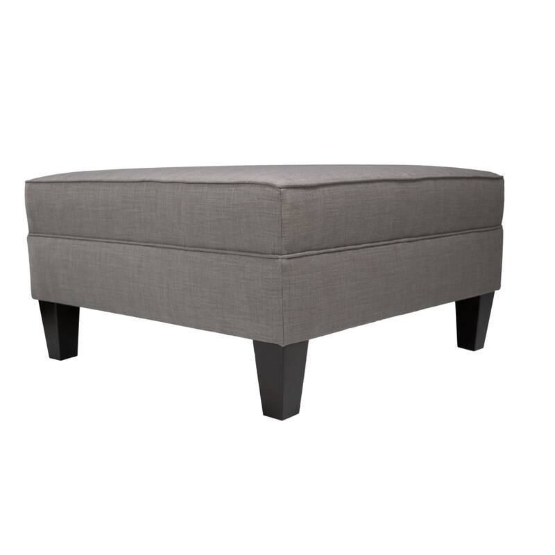 MJL Furniture Parker Squared Fabric Upholstered Welted Oversized Ottoman