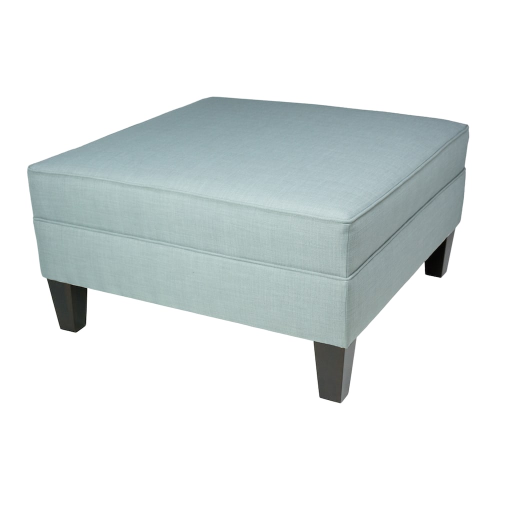 MJL Furniture Parker Squared Fabric Upholstered Welted Oversized Ottoman