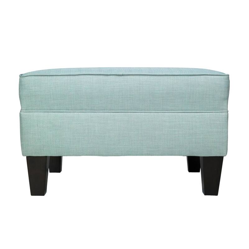 MJL Furniture Madison Squared Fabric Upholstered Welted Ottoman