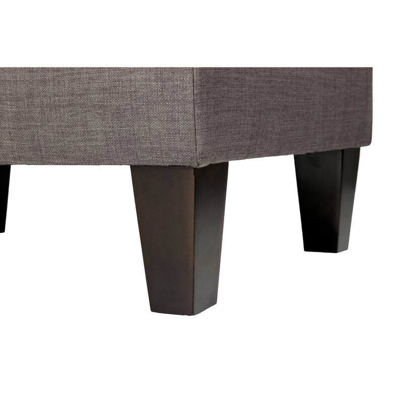 MJL Furniture Madison Squared Fabric Upholstered Welted Ottoman