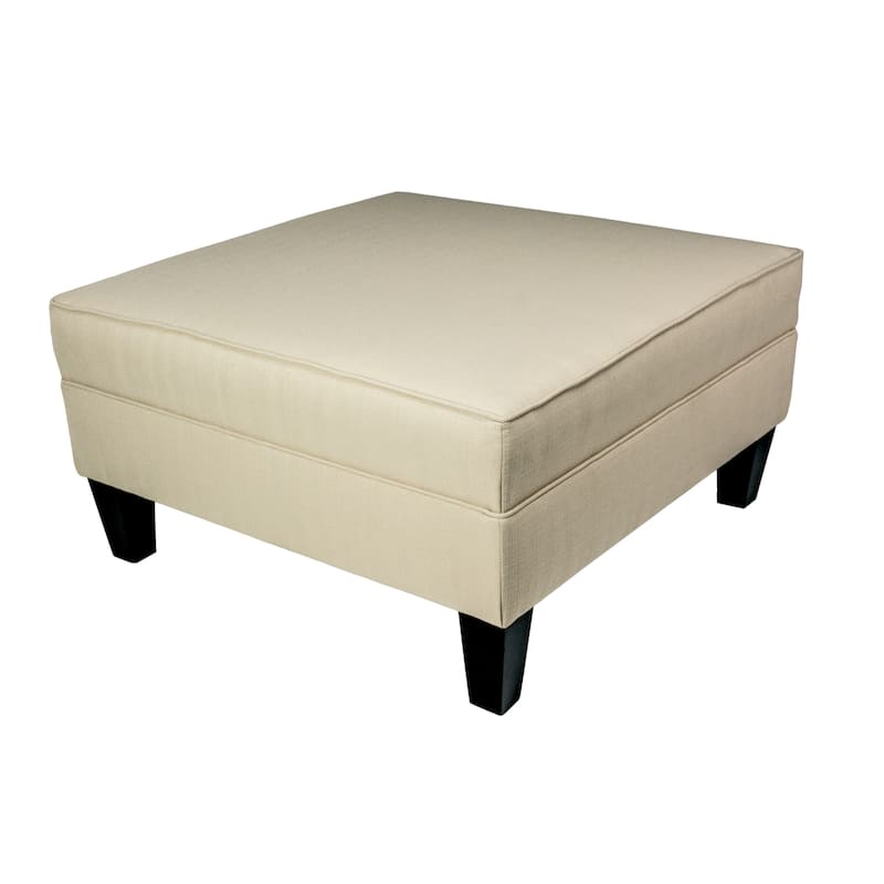 MJL Furniture Madison Squared Upholstered Welted Oversized Ottoman - Beige
