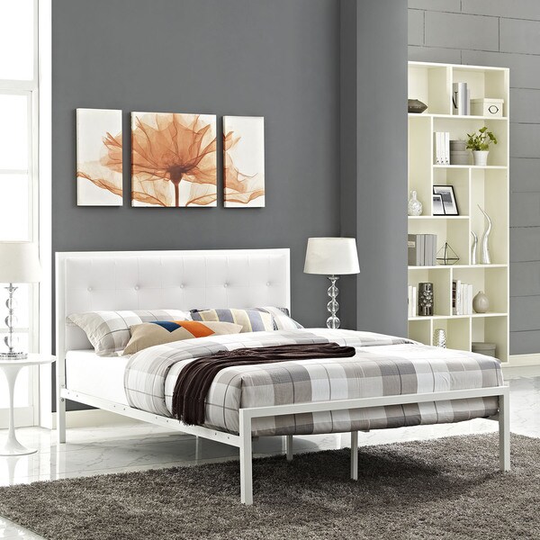 Lottie Vinyl Bed in White White