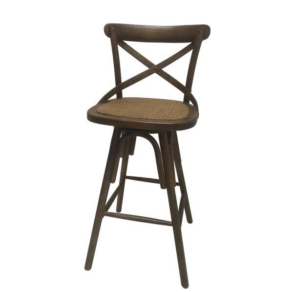 42 Inch Brown Wooden Swivel Barstool 42 Inch Brown Wooden Swivel Barstool