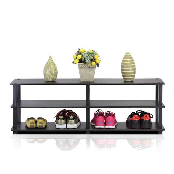 Shop Black Friday Deals On Porch Den Delancey No Tools 3 Tier Wide Shoe Storage Rack Overstock 13558832