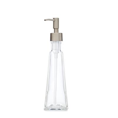 RAIL19 Small Tower Glass Soap Dispenser w/ Stainless Rustic Pump
