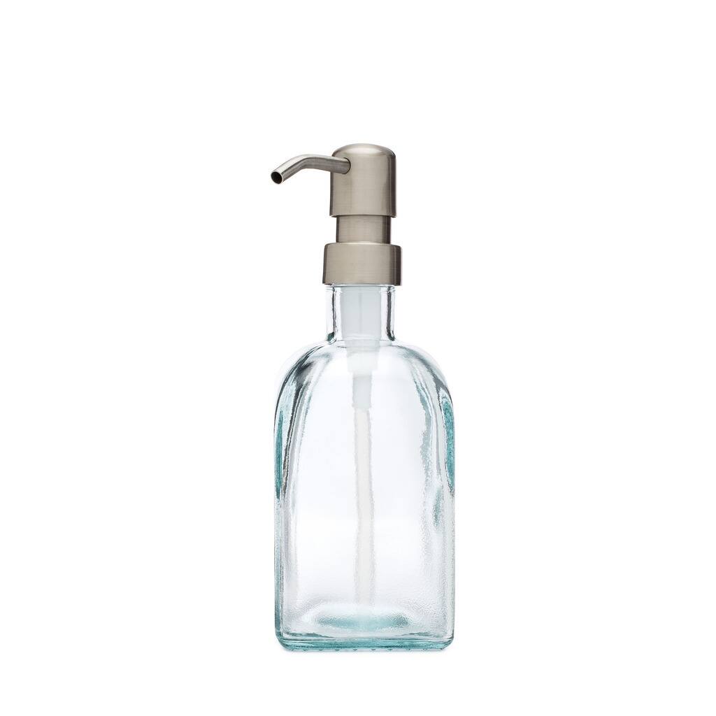 RAIL19 Bungalow Recycled Glass Soap Dispenser w/ Farmhouse Stainless ...