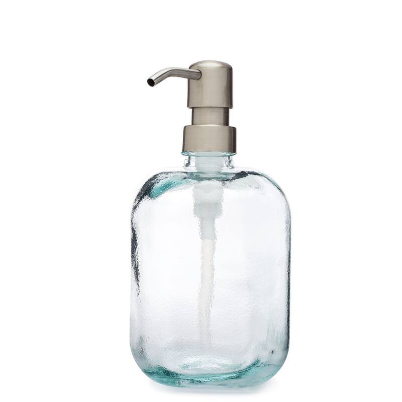 Picture of RAIL19 Cubo Recycled Glass Soap Dispenser w/ Farmhouse Stainless Pump ...