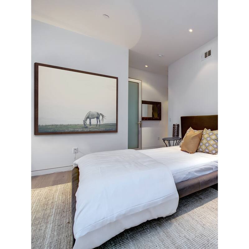Marmont Hill - 'Lone Horse Grazing' Framed Painting Print - Multi-Color