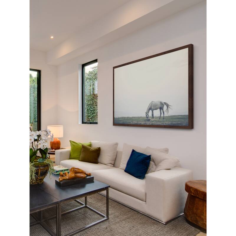 Marmont Hill - 'Lone Horse Grazing' Framed Painting Print - Multi-Color