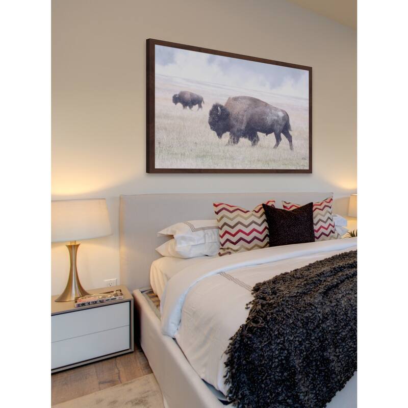 Marmont Hill - 'Scattered Herd' Framed Painting Print - Multi-Color