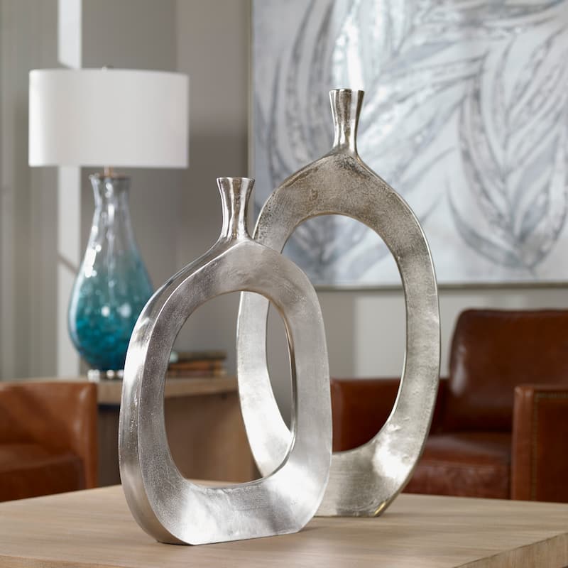 Uttermost Cierra Aluminum Vases (Set of 2)