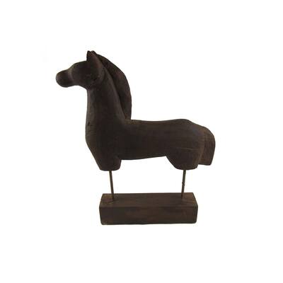 Brown Terracotta Horse Sculpture
