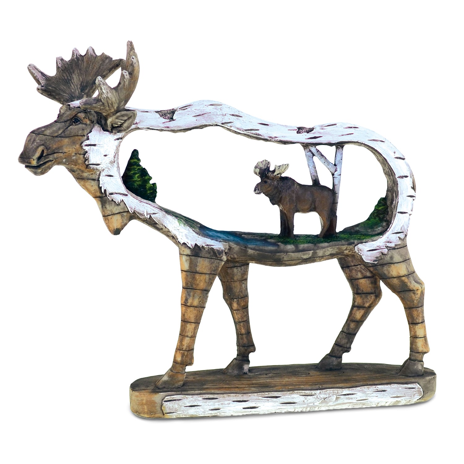 Puzzled The Wild Resin And Stone Wooden Moose Inside Decor Puzzled The Wild Resin And Stone Wooden Moose Inside Decor