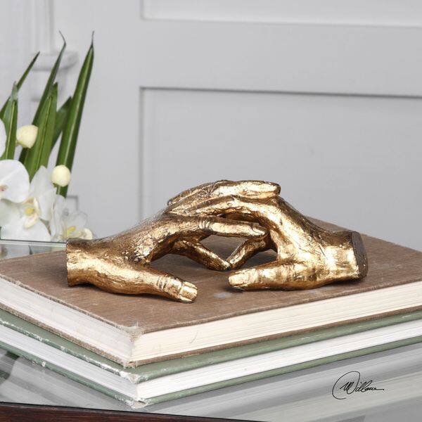 slide 2 of 2, Uttermost Hold My Hand Gold Sculpture